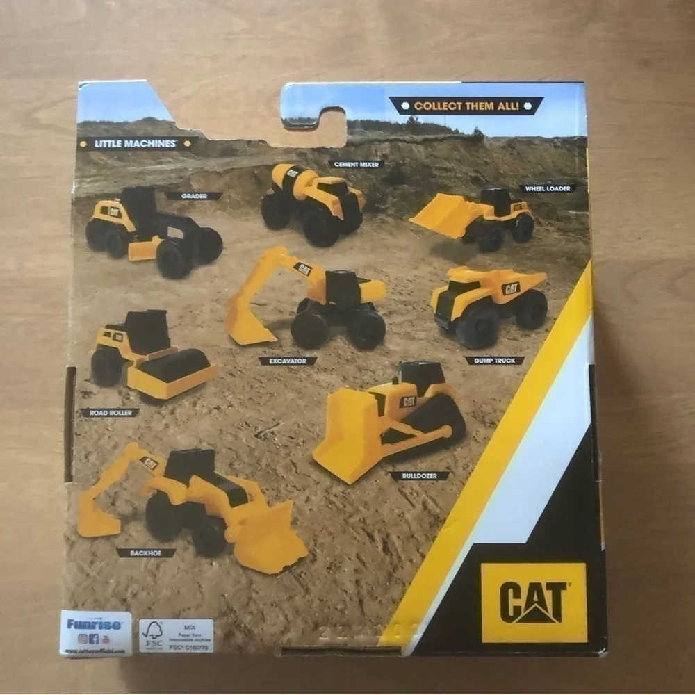 CAT Little Machines 5 Pack NEW Yellow Kids Toys Digger Dump Truck Excavator